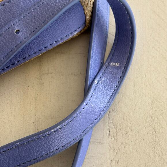 Leoma Lovegrove Vegan Leather & Straw Purse Crossbody with a palm tree beach - Picture 8 of 8